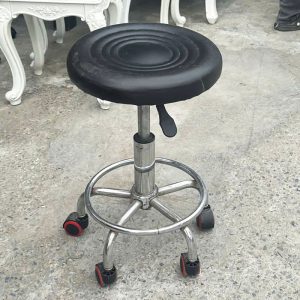 Đôn Xoay Nệm Da Cũ Chân Inox