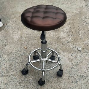 Đôn Xoay Nệm Da Cũ Chân Inox