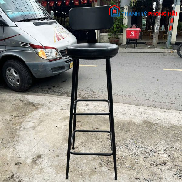 Ghế Bar Cao 1m1 Đệm Da Có Tựa