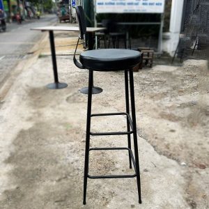 Ghế Bar Cao 1m1 Đệm Da Có Tựa
