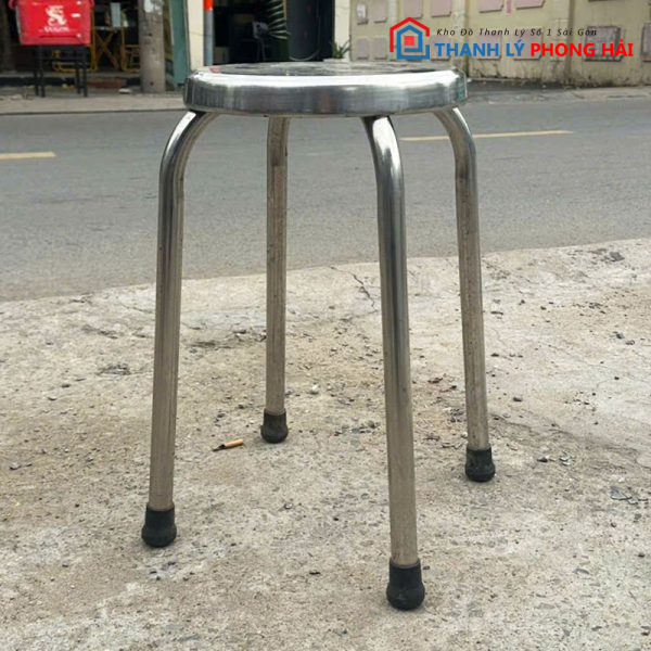 Ghế Inox Cũ Tròn Có Khung Và Không Khung Cũ