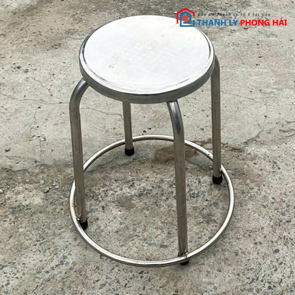 Ghế Inox Cũ Tròn Có Khung Và Không Khung Cũ