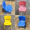 Ghế Nhựa Thấp Có Tựa Lưng Nhiều Màu Cũ