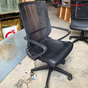 Ghế Xoay Hòa Phát Lưng Lưới Nệm Da Cũ
