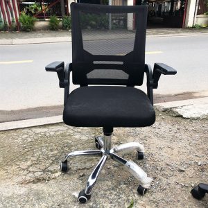 Ghế Xoay Tay Gập Lưng Lưới Chân Inox Cũ