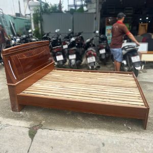 Giường Gỗ Cũ 1m6 Màu Cánh Gián Cũ