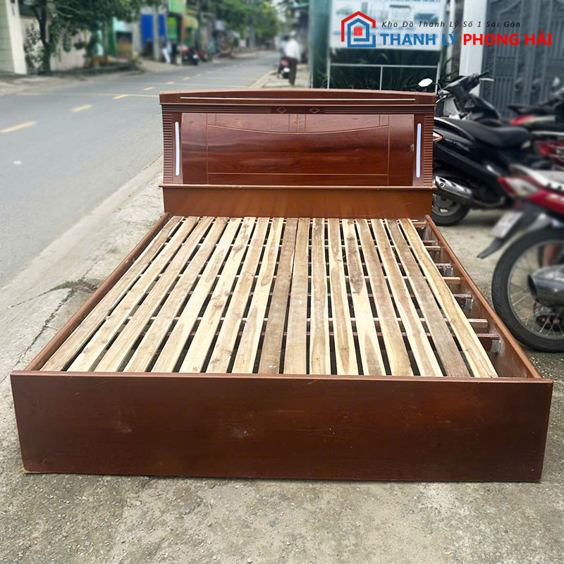 giuong-go-cu-1m6-mau-canh-gian-cu-2 Giường Gỗ Cũ 1m6 Màu Cánh Gián Cũ