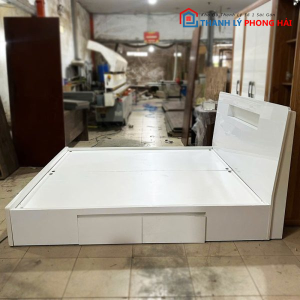 Giường Gỗ MDF 1m8 Có Hộc Kéo Hai Bên Cũ