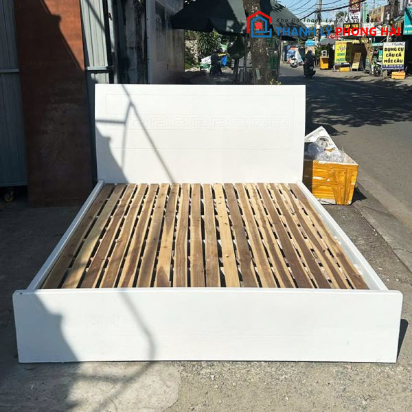 Giường Ngủ Gỗ Trắng 1m55 Cũ