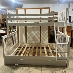 Giường Tầng Gỗ 1m4 Cũ Màu Trắng