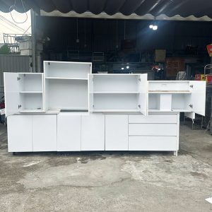 Hệ Tủ Bếp Cũ Màu Trắng 3m05 Cũ