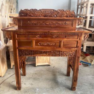 Kệ Thờ Gỗ Tràm 1m47 Chạm Hoa Văn Mới 99%