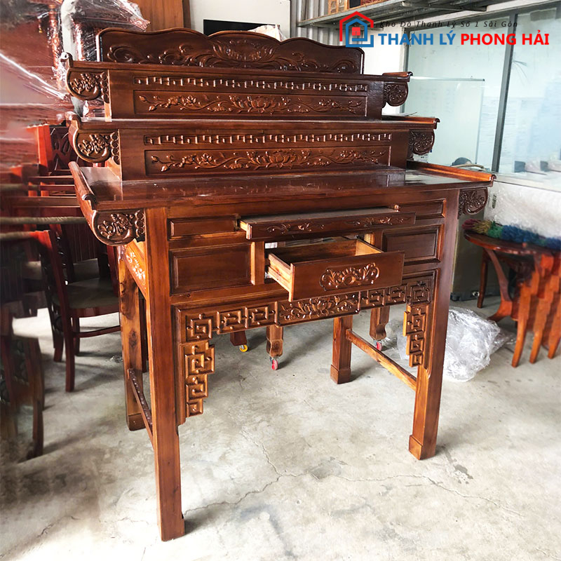 ke-tho-go-tram-3-tang-1m47-moi-99-2-1 Kệ Thờ Gỗ Tràm 3 Tầng 1m47 Mới 99%