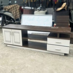 Kệ Tivi Gỗ MDF 1m8 Màu Nâu Trắng Hiện Đại Cũ