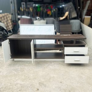 Kệ Tivi Gỗ MDF 1m8 Màu Nâu Trắng Hiện Đại Cũ