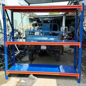 Kệ Trưng Bày Sắt 1m87 Màu Xanh 3 Tầng Cũ