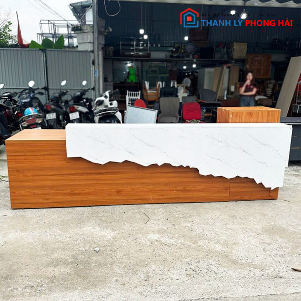 Quầy Lễ Tân 3m Gỗ MDF Cũ