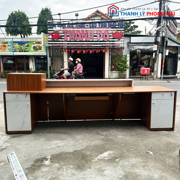 Quầy Lễ Tân 3m Gỗ MDF Cũ