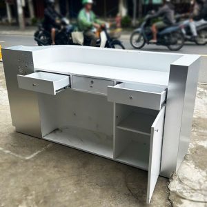 Quầy Lễ Tân Màu Bạc 1m8 Hiện Đại Cũ
