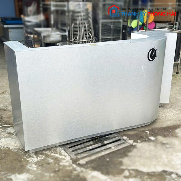 Quầy Lễ Tân Màu Bạc 1m8 Hiện Đại Cũ