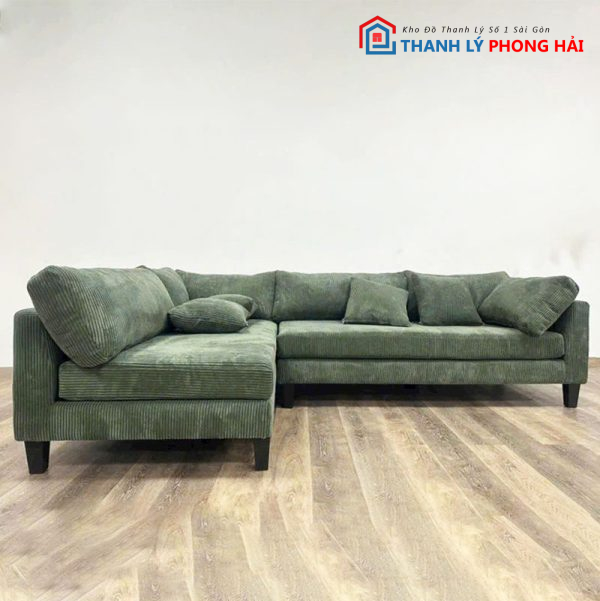 Sofa Chữ L 2m9 Nhung Gân Cao Cấp Mới 99% (Nhiều Màu)