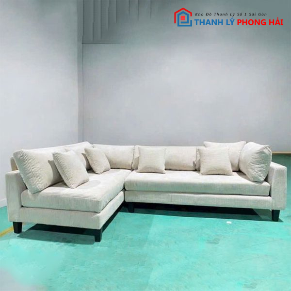 Sofa Chữ L 2m9 Nhung Gân Cao Cấp Mới 99% (Nhiều Màu)