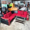 Sofa Góc L 2m Cũ Bọc Đệm Đỏ Đen