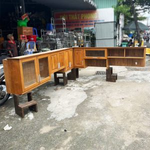 Tủ Bếp Treo 2m54 Góc Chữ L Cũ