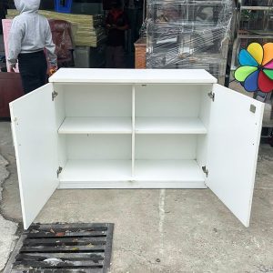 Tủ Hồ Sơ 1m2 Cũ Màu Trắng 2 Cánh