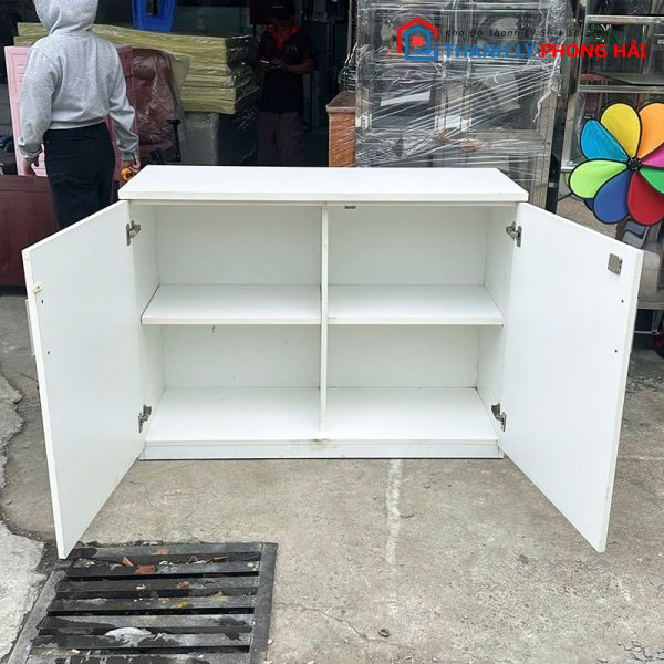 Tủ Hồ Sơ 1m2 Cũ Màu Trắng 2 Cánh