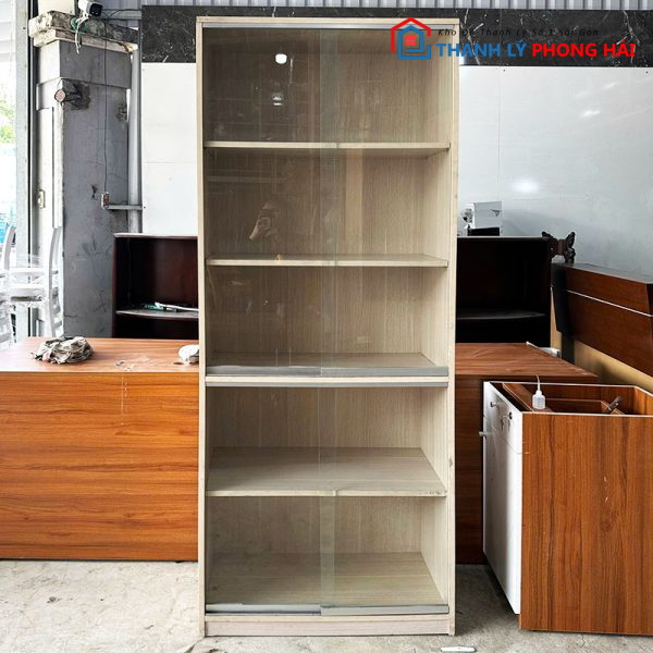 Tủ Hồ Sơ 2m Cũ Cửa Kính Lùa