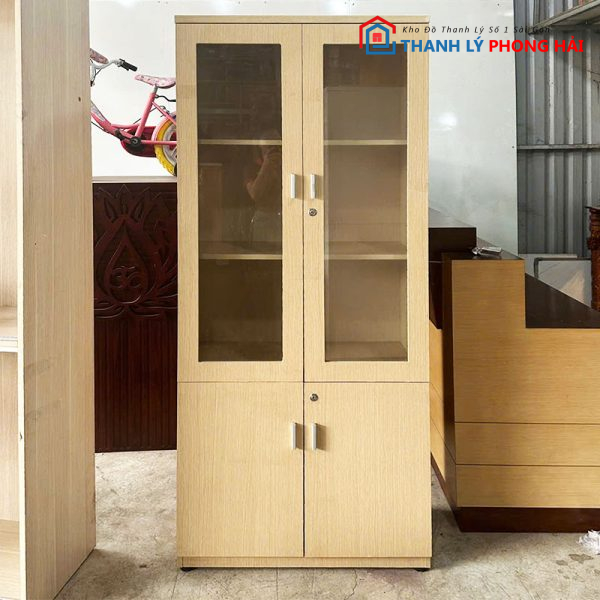 Tủ Hồ Sơ 80cm Cũ 5 Tầng Có Kính