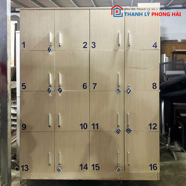 Tủ Locker 1m4 Gỗ MDF Gồm 16 Ô Cũ