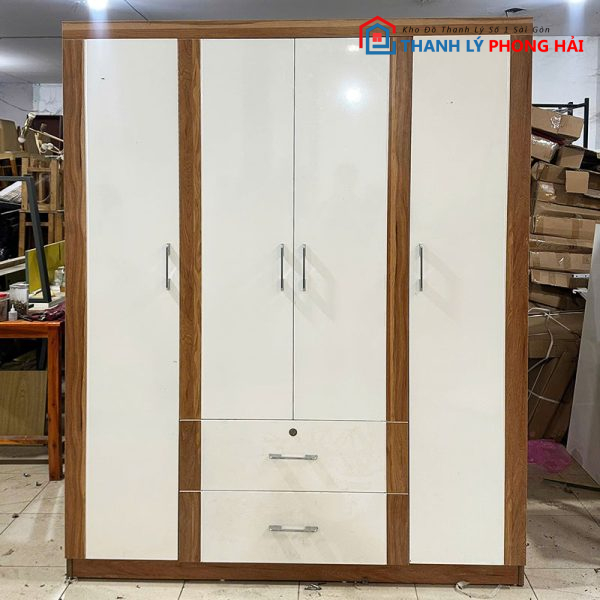 Tủ Quần Áo 1m6 4 Cánh Màu Nâu Trầm Cũ