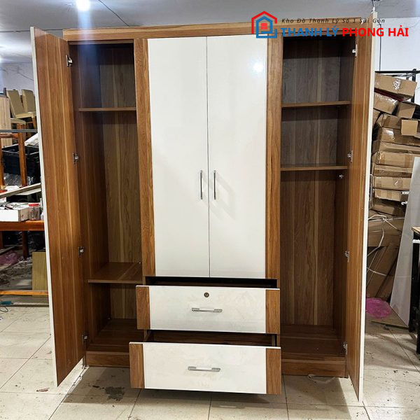Tủ Quần Áo 1m6 4 Cánh Màu Nâu Trầm Cũ
