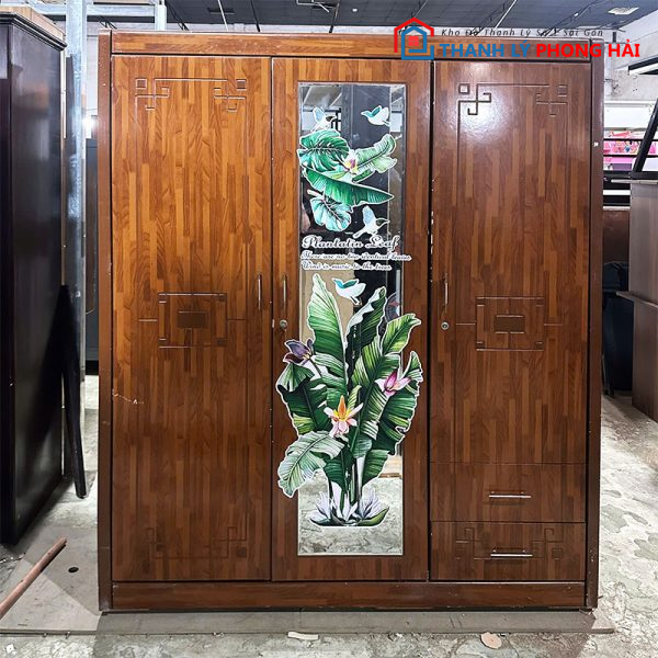 Tủ Quần Áo 1m6 Gỗ Công Nghiệp Màu Nâu Cũ