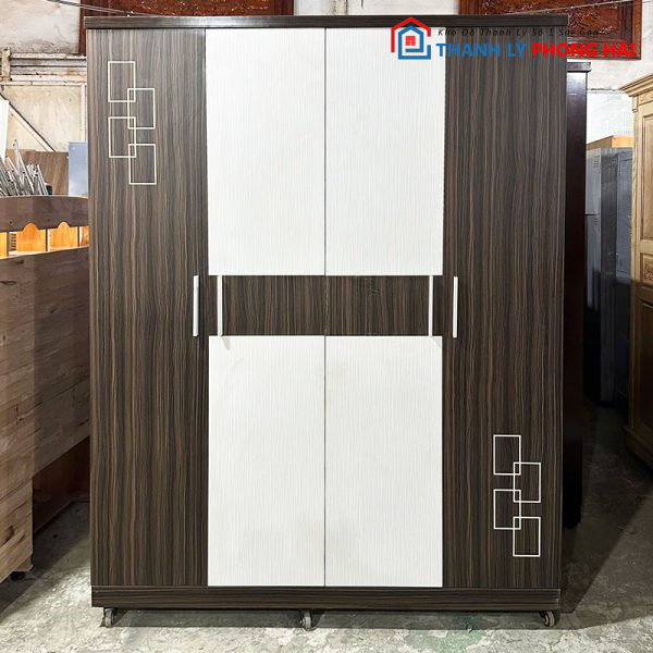 Tủ Quần Áo 4 Cánh 1m6 Gỗ CN Cũ