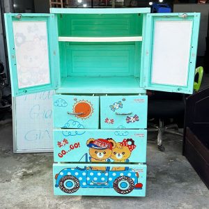 Tủ Quần Áo Cho Bé Màu Xanh Ngọc 70cm Cũ