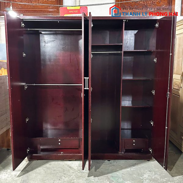 Tủ Quần Áo Gỗ 1m8 Màu Cánh Gián Cũ