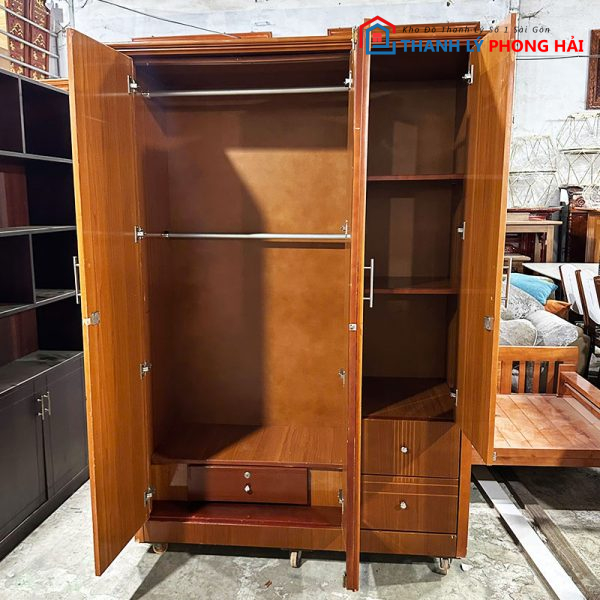 Tủ Quần Áo Gỗ MDF 1m4 Có Gương Cũ