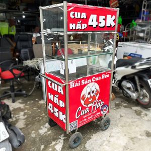 Xe Bán Hàng Inox 75cm Cũ Có Đèn