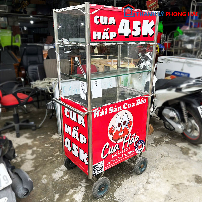 xe-ban-hang-inox-75cm-cu-co-den-1 Xe Bán Hàng Inox 75cm Cũ Có Đèn
