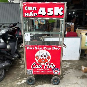 Xe Bán Hàng Inox 75cm Cũ Có Đèn