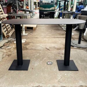Bàn Cafe Chân Sắt Mặt Oval 1m2 Cũ