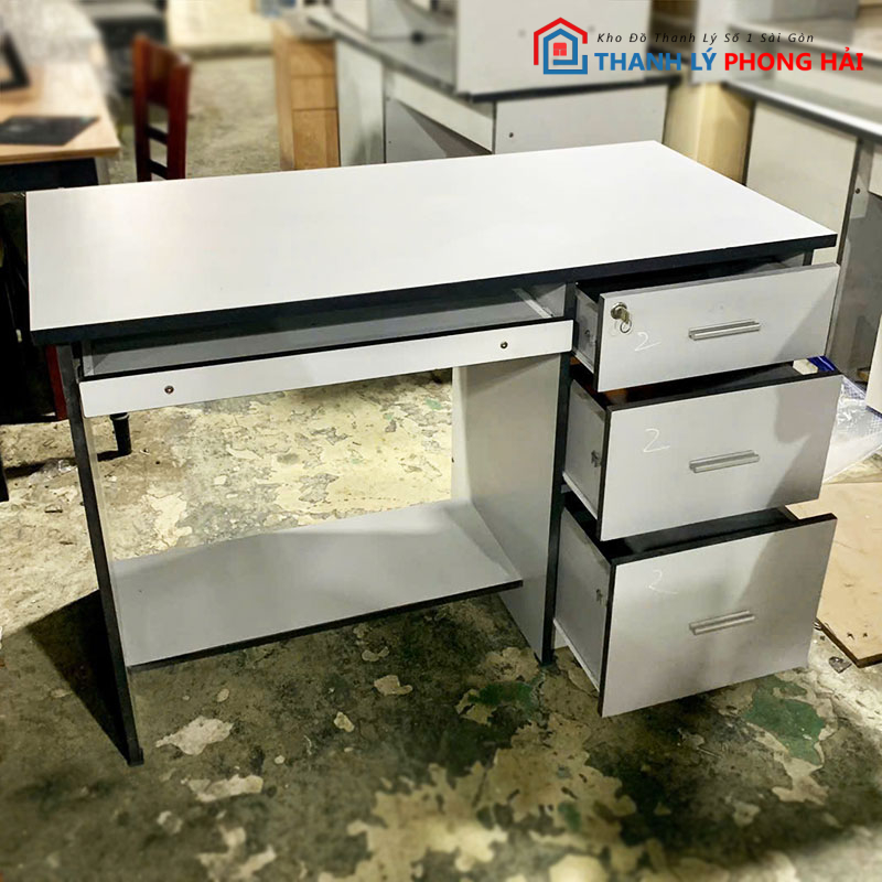 ban-lam-viec-1m2-kem-tu-ho-so-3-ngan-cu-2 Bàn Làm Việc 1m2 Kèm Tủ Hồ Sơ 3 Ngăn Cũ
