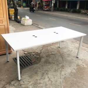 Bàn Làm Việc, Bàn Họp Mặt Gỗ Màu Trắng (Nhiều Size)