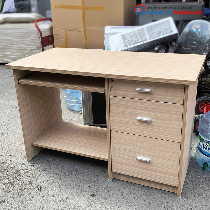 ban-lam-viec-go-mdf-1m4-1-1 Bàn Làm Việc Gỗ MDF 1m4 Kèm Tủ Hồ Sơ Cũ