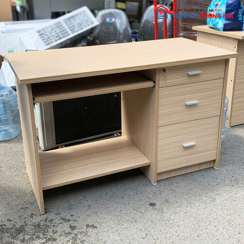 ban-lam-viec-go-mdf-1m4-2-1 Bàn Làm Việc Gỗ MDF 1m4 Kèm Tủ Hồ Sơ Cũ