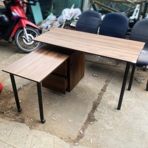 Bàn Làm Việc Góc L Xoay 1m32 Kèm Tủ Hồ Sơ Cũ