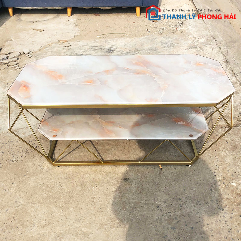 ban-sofa-van-may-hong-1m2-2-tang-2 Bàn Sofa Vân Mây Hồng 1m5 2 Tầng Mới 99%